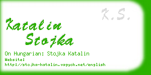 katalin stojka business card